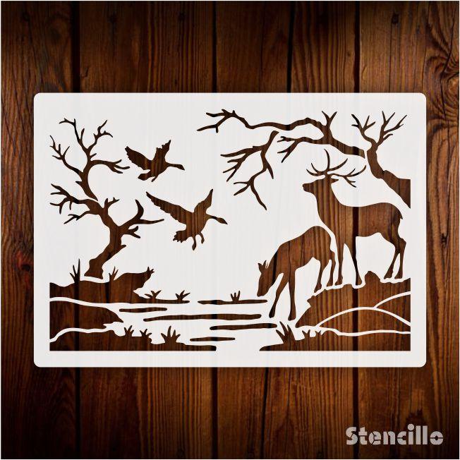 Nature's Grace: Stencil a Buck's Gentle Thirst on Walls, Canvas & Scrapbooks -