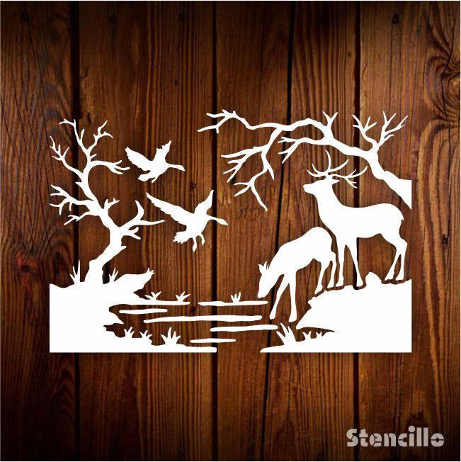 Nature's Grace: Stencil a Buck's Gentle Thirst on Walls, Canvas & Scrapbooks -