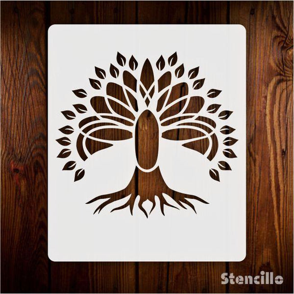 Flourish with Nature: Floral Tree Plastic Stencil For Walls, Canvas & Furniture Decoration -