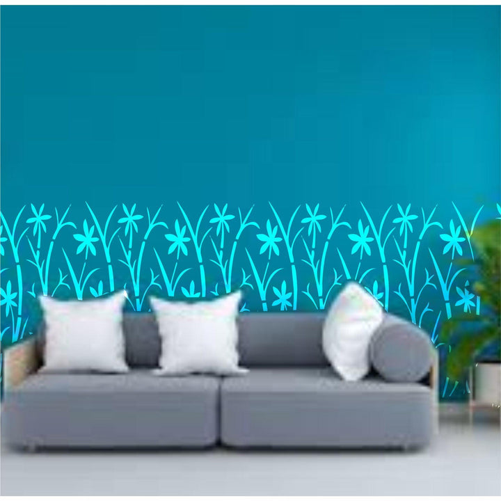 Overflowing With Exotic Life - Bushes PVC Stencil For Walls, Canvas & Fabric Painting -