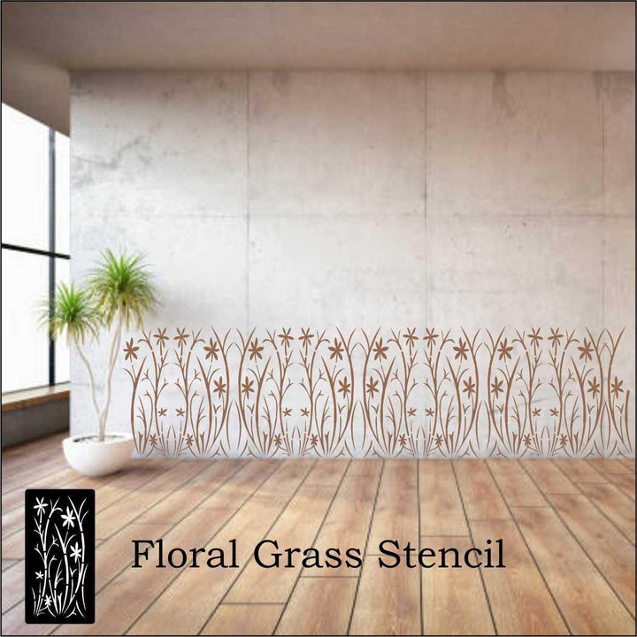 Overflowing With Exotic Life - Bushes PVC Stencil For Walls, Canvas & Fabric Painting -