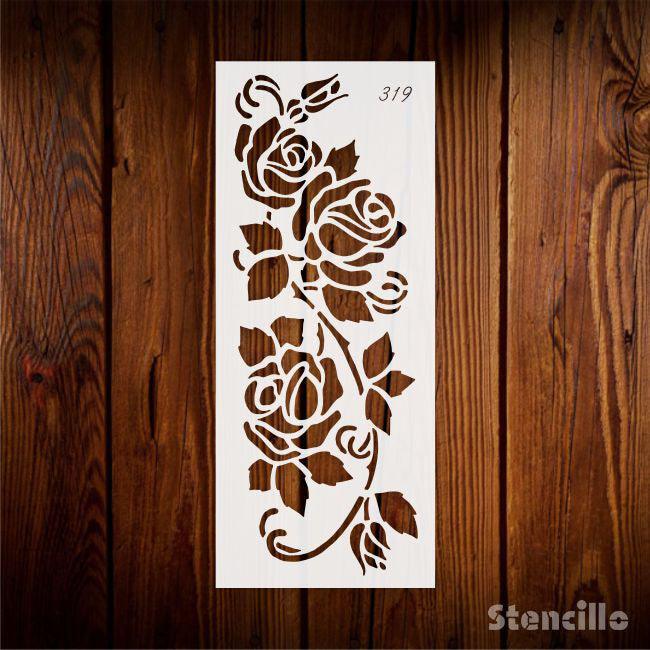 Gorgeous Rose Garden - Flower Stencil For Walls, Canvas & Fabric Painting -