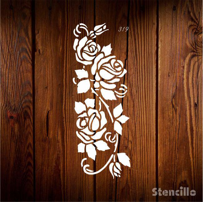 Gorgeous Rose Garden - Flower Stencil For Walls, Canvas & Fabric Painting -