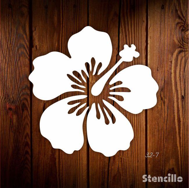 Delicate Petals - Hibiscus Flower Stencil For Walls, Canvas & Furniture Painting -