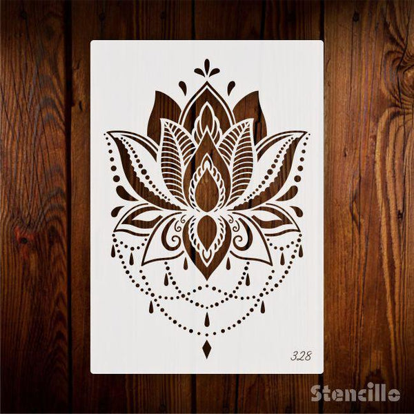 Capture the Heart of the Water - Lotus Flower Stencil For Walls, Canvas & Furniture Painting -