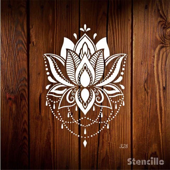 Capture the Heart of the Water - Lotus Flower Stencil For Walls, Canvas & Furniture Painting -