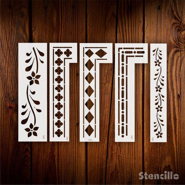 Zesty - Indian Inlay Furniture Stencils Set- Reusable Plastic Stencils for Furniture,Fabric and walls- Stencillo -