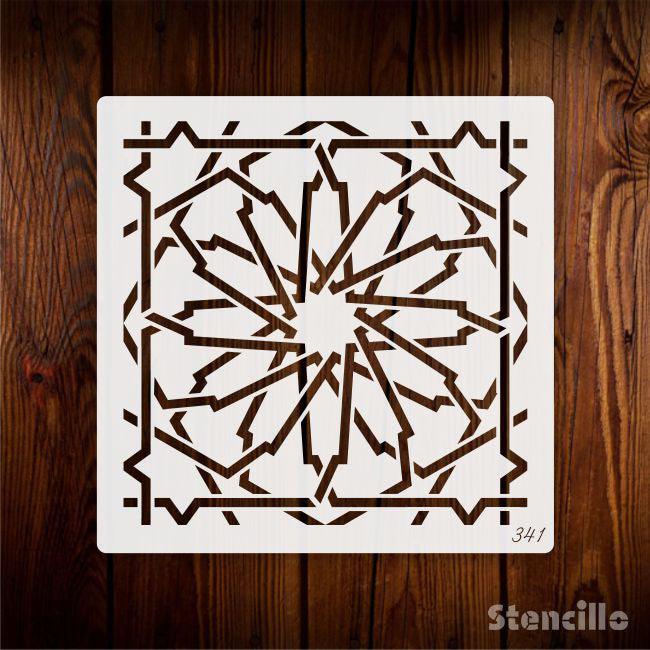 Tangled Tessellations - Versatile Tessellating Pattern Stencil For Walls, Canvas & Fabric Painting -