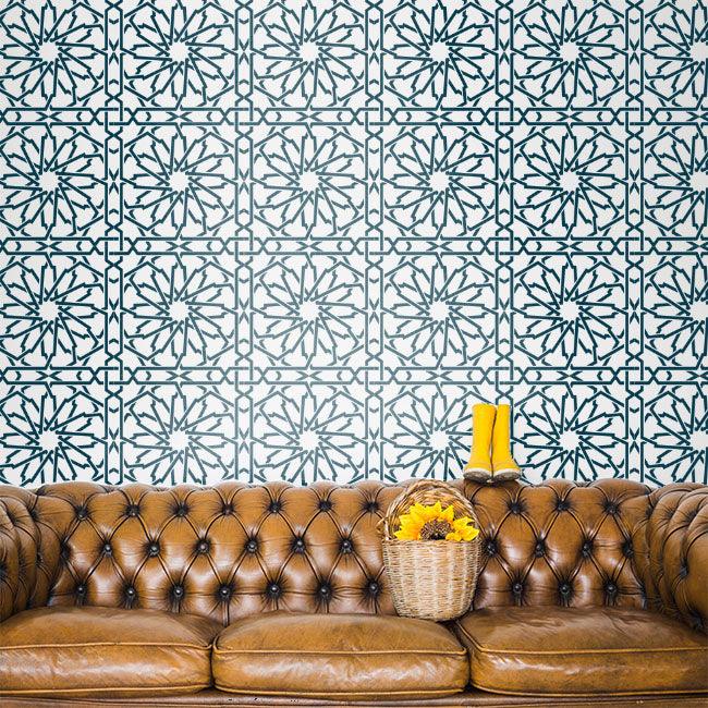 Tangled Tessellations - Versatile Tessellating Pattern Stencil For Walls, Canvas & Fabric Painting -