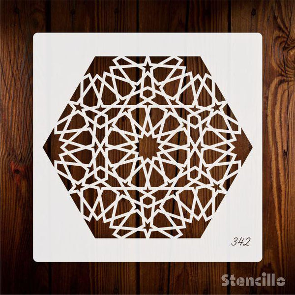 Unique Geometric Vision - Geometric Mandala Reusable Stencil For Walls, Canvas & Furniture -