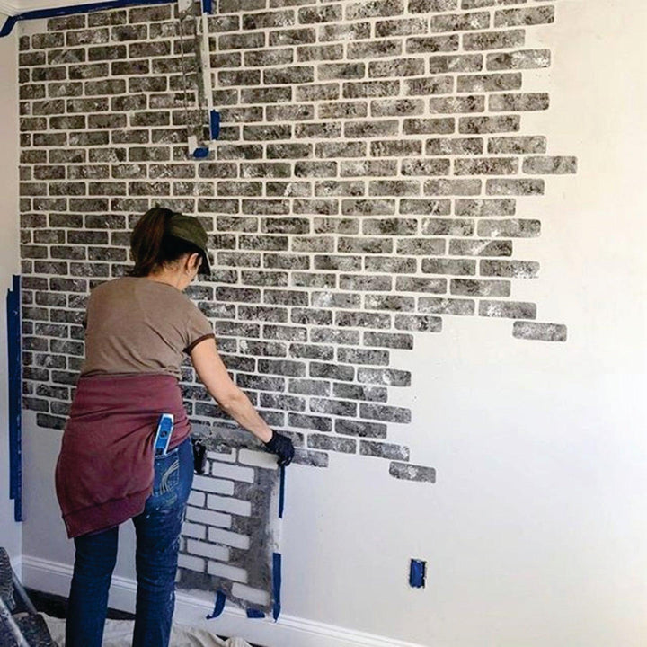 Unbricked & Unbothered: Reusable Stencil Paints Vintage Brick Dreams on Walls and Canvas -