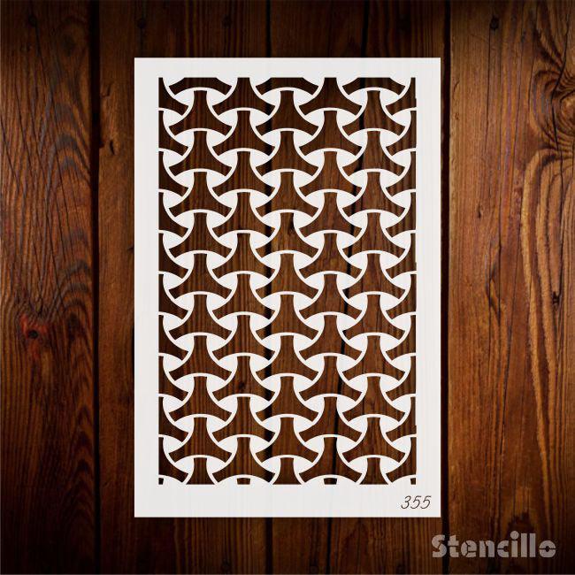 Hypnotic Triangles: Tessellation Of Triangles Stencil For Walls, Canvas & Furniture -