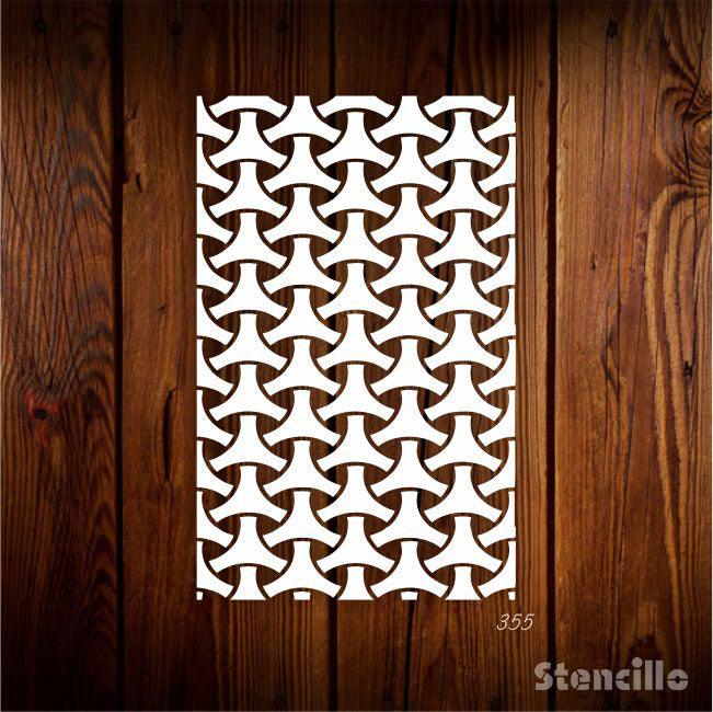 Hypnotic Triangles: Tessellation Of Triangles Stencil For Walls, Canvas & Furniture -