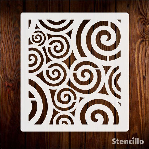 Whimsical Swirls: Reusable Stencil for Walls, Canvas, and More -