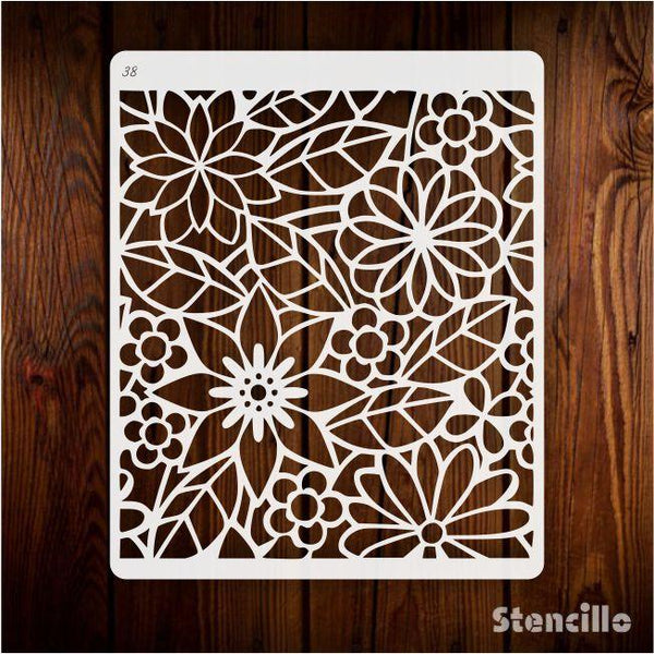 Whimsical Greenery - Magic Forest Blooms Reusable Plastic Stencil For Walls, Canvas & Furniture Painting -