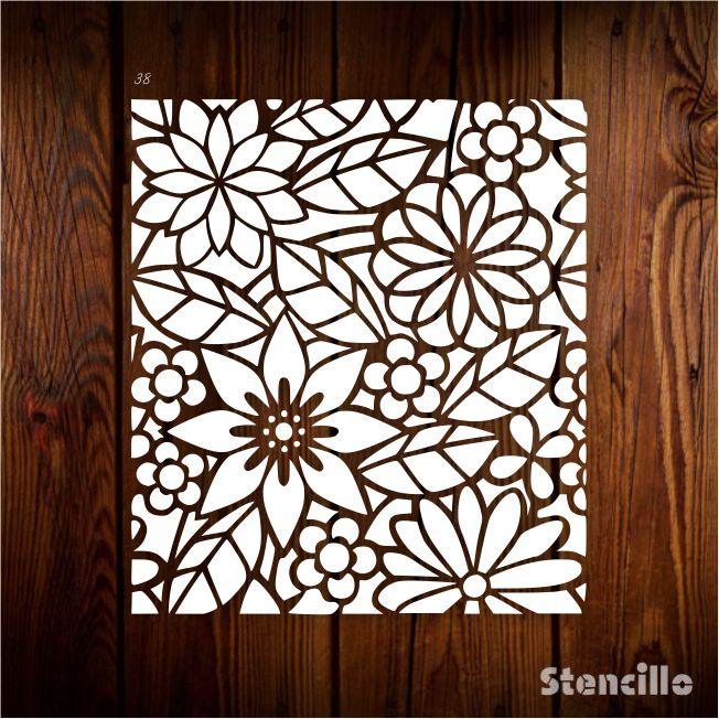 Whimsical Greenery - Magic Forest Blooms Reusable Plastic Stencil For Walls, Canvas & Furniture Painting -