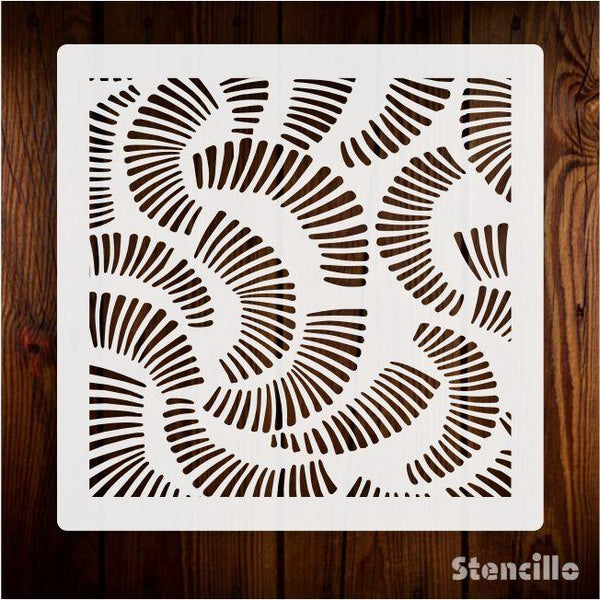 Oceanic Delights: Wave Pattern Stencil for Walls, Canvas, and More -