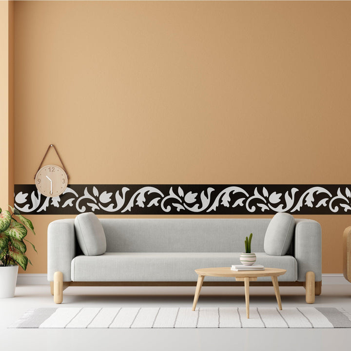 Bloom Boldly: Three Floral Border Plastic Stencil For Walls, Canvas & Furniture Painting -