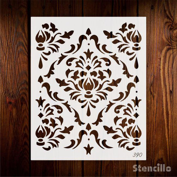 Intricate Damask Pattern: Marcella Layering Stencil For Walls, Canvas & Furniture Decoration -