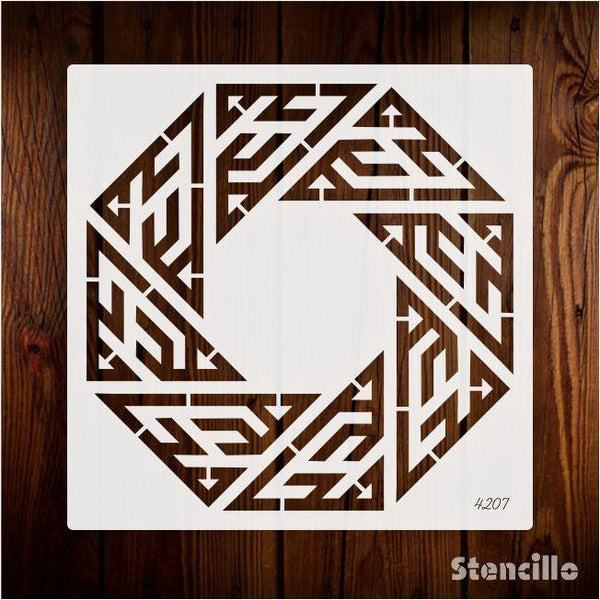 Circle of Faith: "Muhammad" Kufic Calligraphy Stencil for Canvas & Walls -