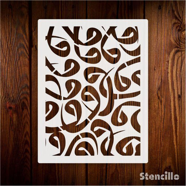 Graceful "WAW" Pattern Calligraphy Stencil For Walls, Canvas & Painting -