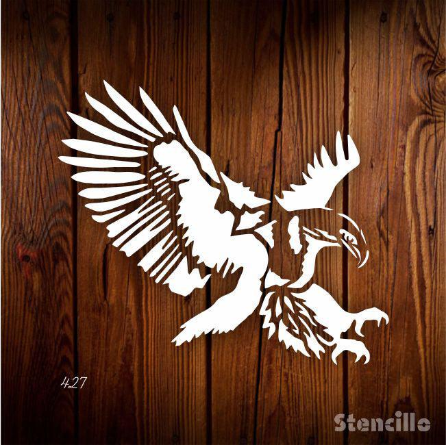 Soar on Wings of Creativity: Flying Eagle PVC Stencil For Walls, Canvas & Fabric Painting -