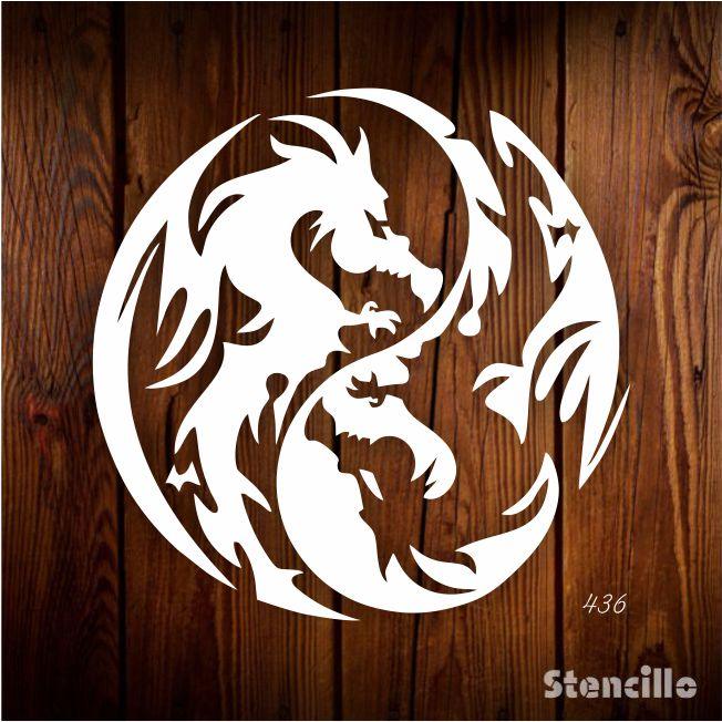 Unleash the Myth! Reusable Dragon Stencil Paints Magic on Walls & Canvas -