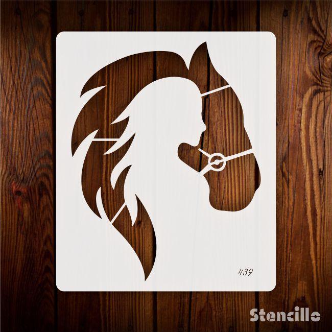 The Bond Of Friendship - Touching Horse & Girl Stencil For Walls, Canvas & Furniture Painting -