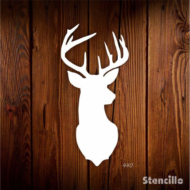 Cristmas Deer Head Reusable Stencil for Canvas and wall painting.ID# 440 - Stencils