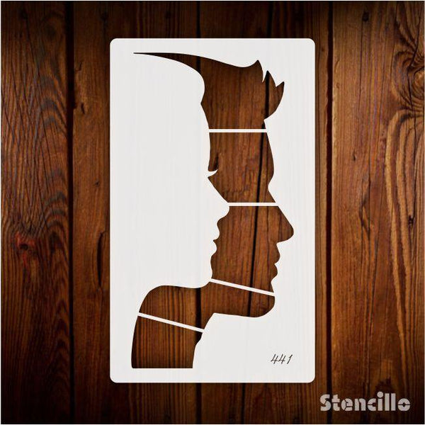 Depths Of Human Connection - Stencil Intertwined Faces OF Men & Women On Walls & Canvas -