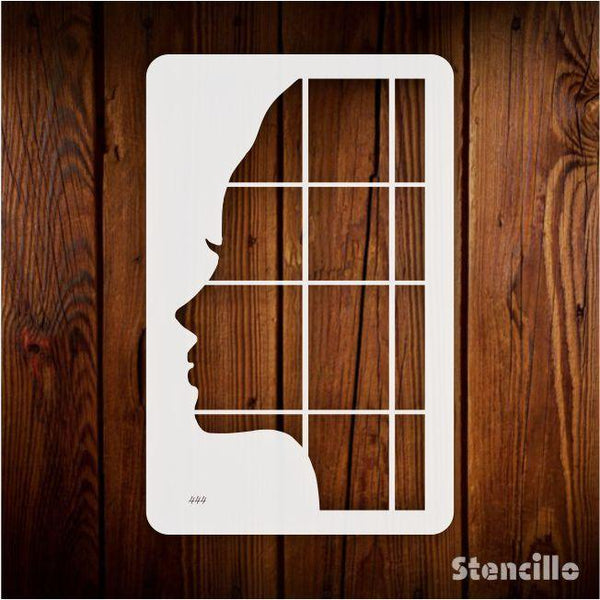 Dreamy Expressions - Girl Face Stencil For Walls, Canvas & Fabric Painting -