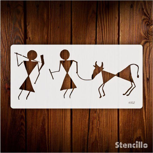 Unveiling Ancient Tales: Warli Art Stencil for Walls, Canvas, and More -