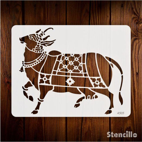 Bring the Spirit of the Herd: Warli Bull Stencil for Walls, Canvas, and More -