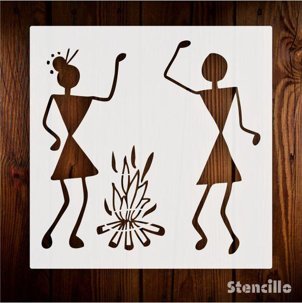 Glimpse into Tribal Life: Warli Couple Stencil for Walls, Craft, and More -