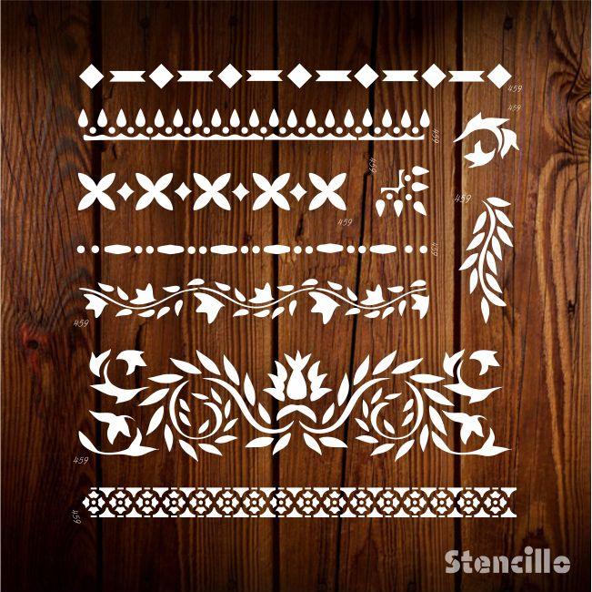 Ikea-Indian Inlay Furniture Stencils Set- Reusable Plastic Stencils for Furniture,Fabric and walls- Stencillo -