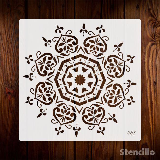 Petal Mandala: Reusable Floral Mandala Stencil for Canvas And Wall Painting -