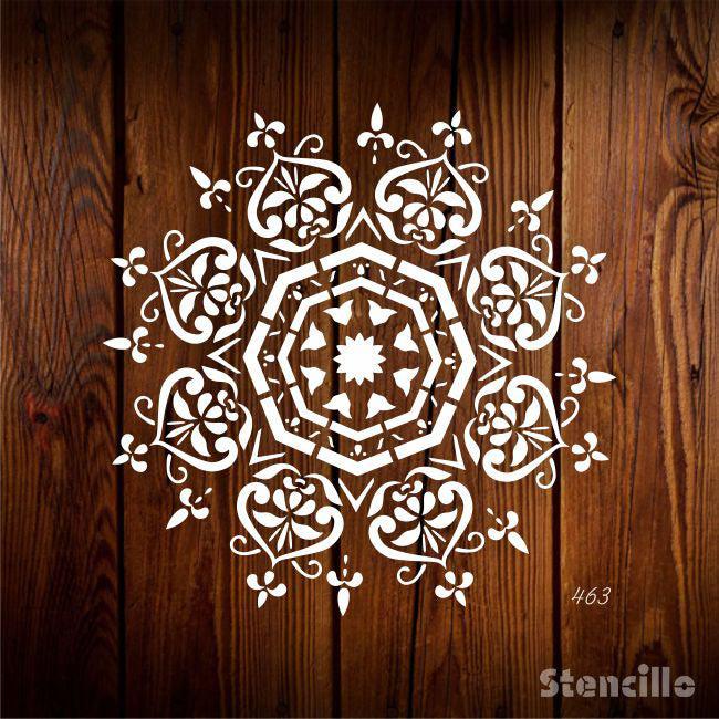 Petal Mandala: Reusable Floral Mandala Stencil for Canvas And Wall Painting -