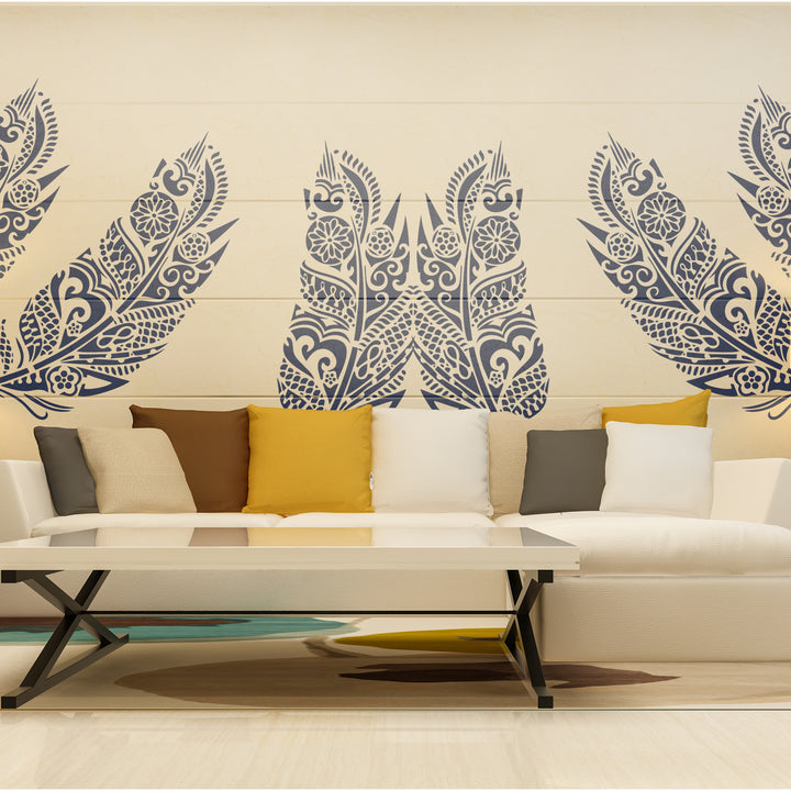 Freedom & Grace: Stencil this Mesmerizing Mandala Feather for Harmony and Inspiration -