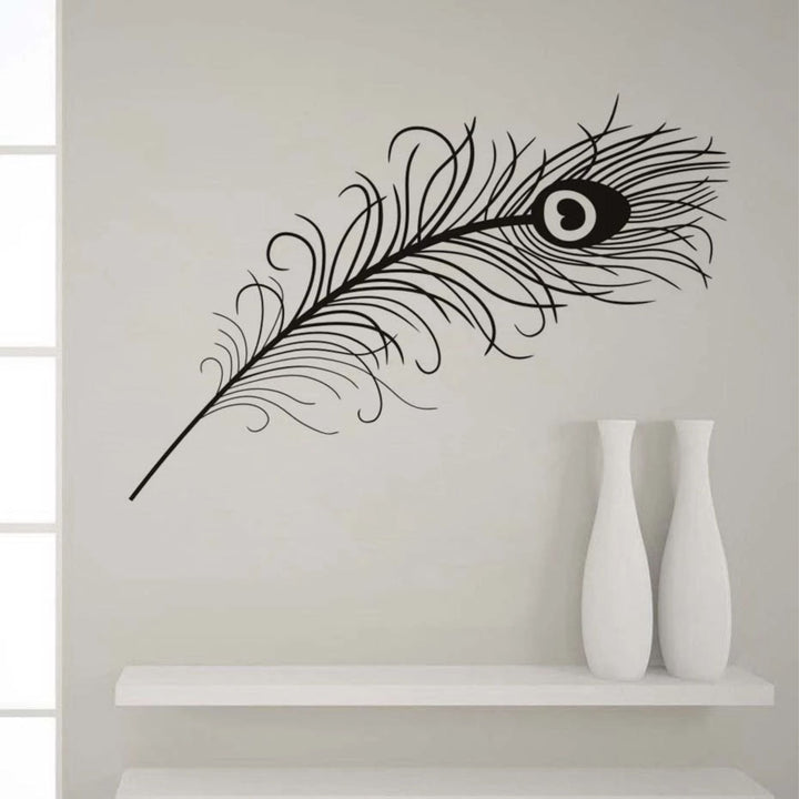 Transform Your Space: Peacock Feather Stencil For Walls, Canvas & Furniture -