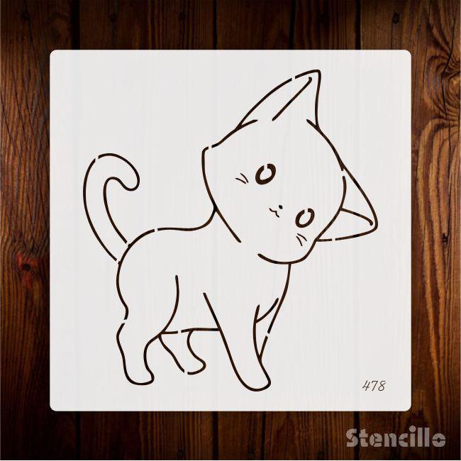 Nine Lives of Stenciling: Unleash Feline Fun with this Reusable Cat Stencil For Canvas And Wall Painting -