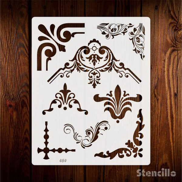 Paradise of Swirling Patterns: Multi Corner Reusable Stencil For Canvas And Wall Painting -