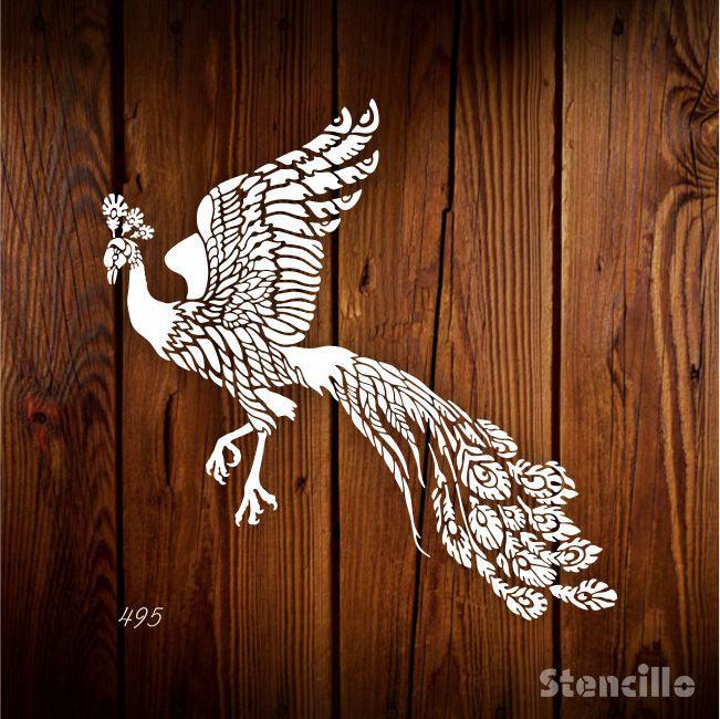 Majestic Majesty: Reusable Peacock Plastic Stencil For Walls, Canvas & Furniture -