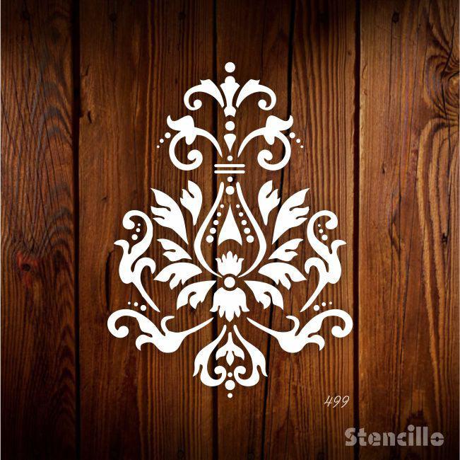 Damask Dreamscape: Stencil a Symphony of Damask on Walls, Tiles, Wood, & More -