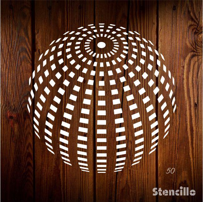 Interlocking Illusions - 3D Globe Pattern Plastic Stencil For Walls, Canvas & Fabric Painting -