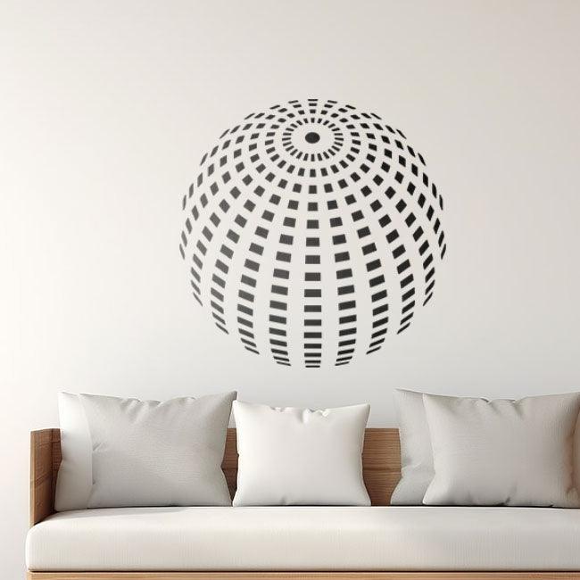 Interlocking Illusions - 3D Globe Pattern Plastic Stencil For Walls, Canvas & Fabric Painting -