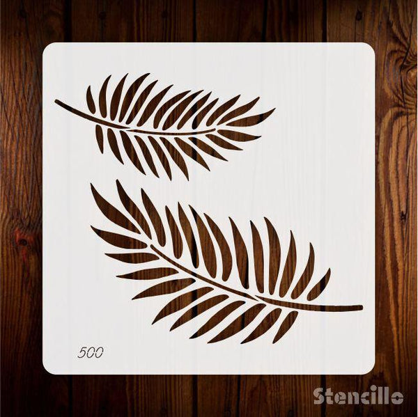Oasis of Palm Leaves - Jungle Palm Leaf Stencil For Walls, Canvas & Furniture Painting -