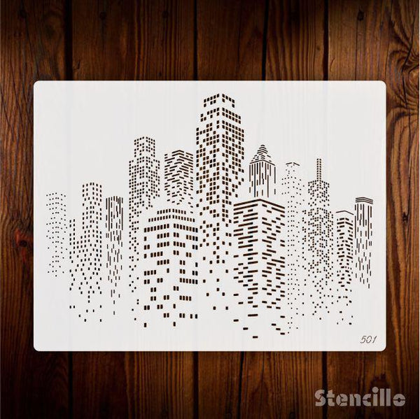 Paint Your Own Cityscape Dreamscape with our Reusable Skyscraper Stencil! -