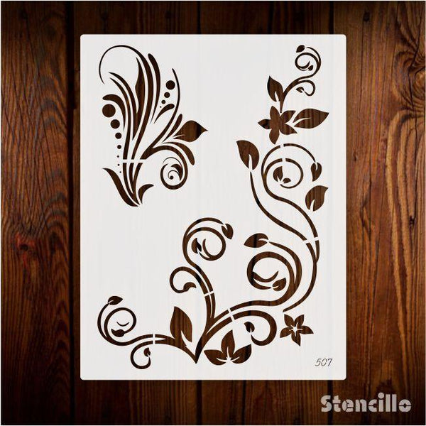 Blooming with Boldness: Tribal Flower Stencil for Walls, Wood, Fabric, and More -