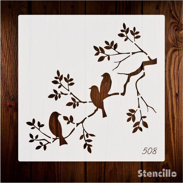 Tweet Tweet! Stencil a Flock of Cheerful Birds Stencil For Canvas And Wall Painting -