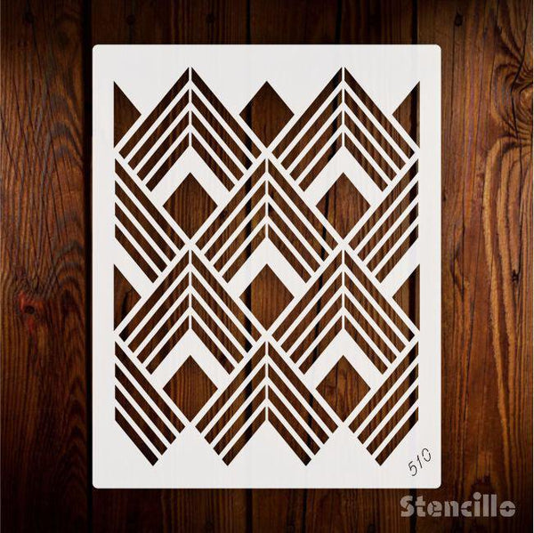 Interlocking Enigma: Enchanting Tessellating Pattern Stencil For Walls, Canvas & Fabric Painting -